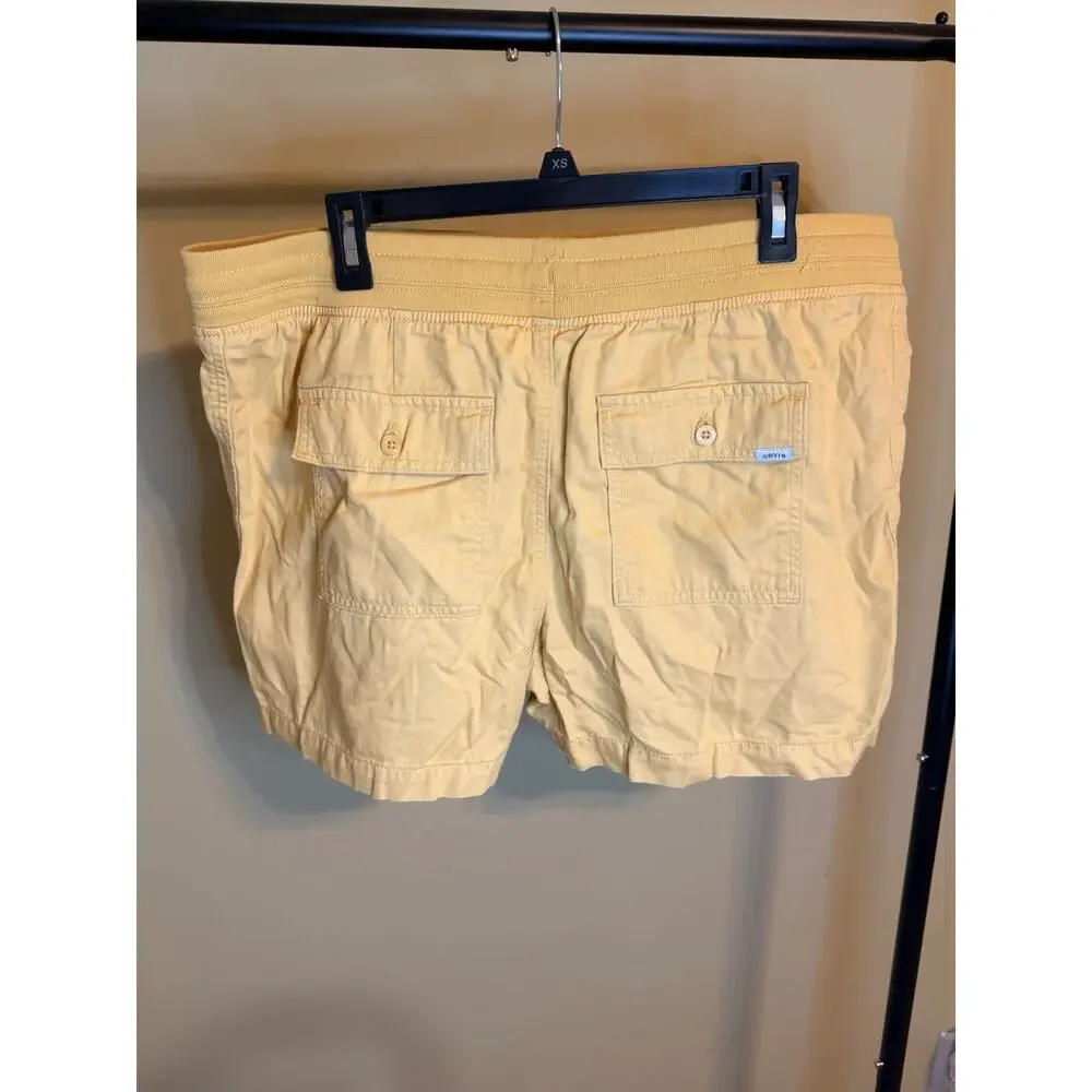 Orvis Classic Colection Yellow Pull-Up Shorts Size XL - Picture 4 of 6